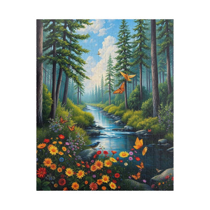 Nature Landscape Puzzle - Scenic Forest Butterflies, Relaxing Family Activity, Gift for Nature Lovers, Adult Jigsaw Game, Eco-Friendly Fun 520 pcs (Vertical) Puzzle The Puzzle Chest
