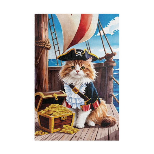 Jigsaw Puzzle, Maine Coon Cat Pirate Costume, 110 252 520 1014-Piece, Ocean Treasure Chest Game, Family Activity, Relaxing Hobby, Giftable 1014 pcs (Vertical) Puzzle The Puzzle Chest