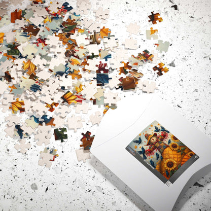 Fall Folk Art Scarecrow Puzzle, Cozy Autumn Jigsaw for Family Game Night, Thanksgiving Fun, Gift for Puzzle Lovers, 110 252 520-piece Puzzle The Puzzle Chest