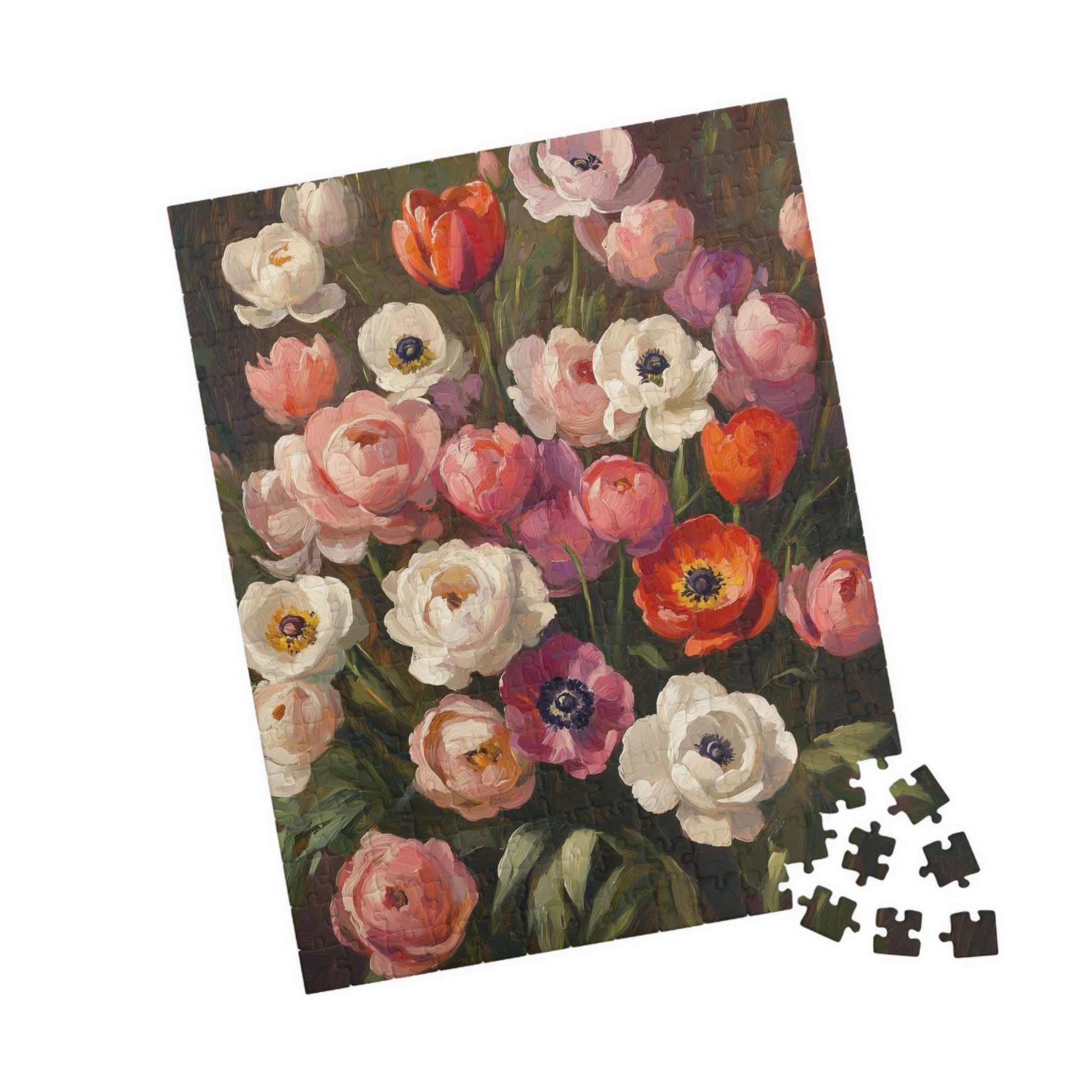 Vintage Floral Bouquet Puzzle 1101-1014 Piece | Anemone & Ranunculus Art Puzzle