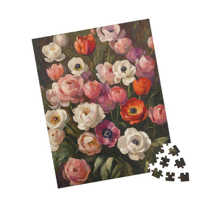 Vintage Floral Bouquet Puzzle 1101-1014 Piece | Anemone & Ranunculus Art Puzzle