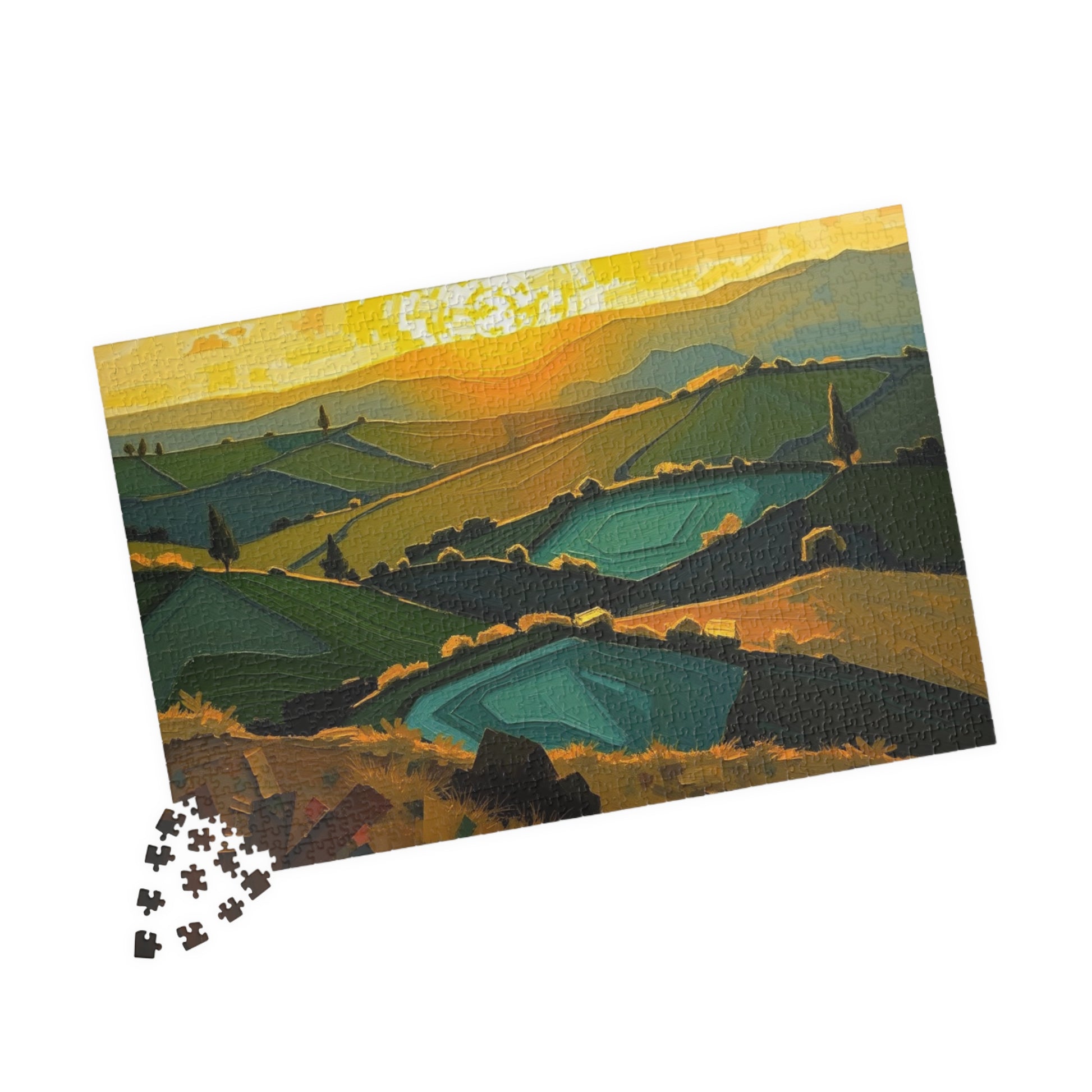 Scenic Abstract Landscape Puzzle, Colorful Nature Art Puzzle for Adults Puzzle The Puzzle Chest