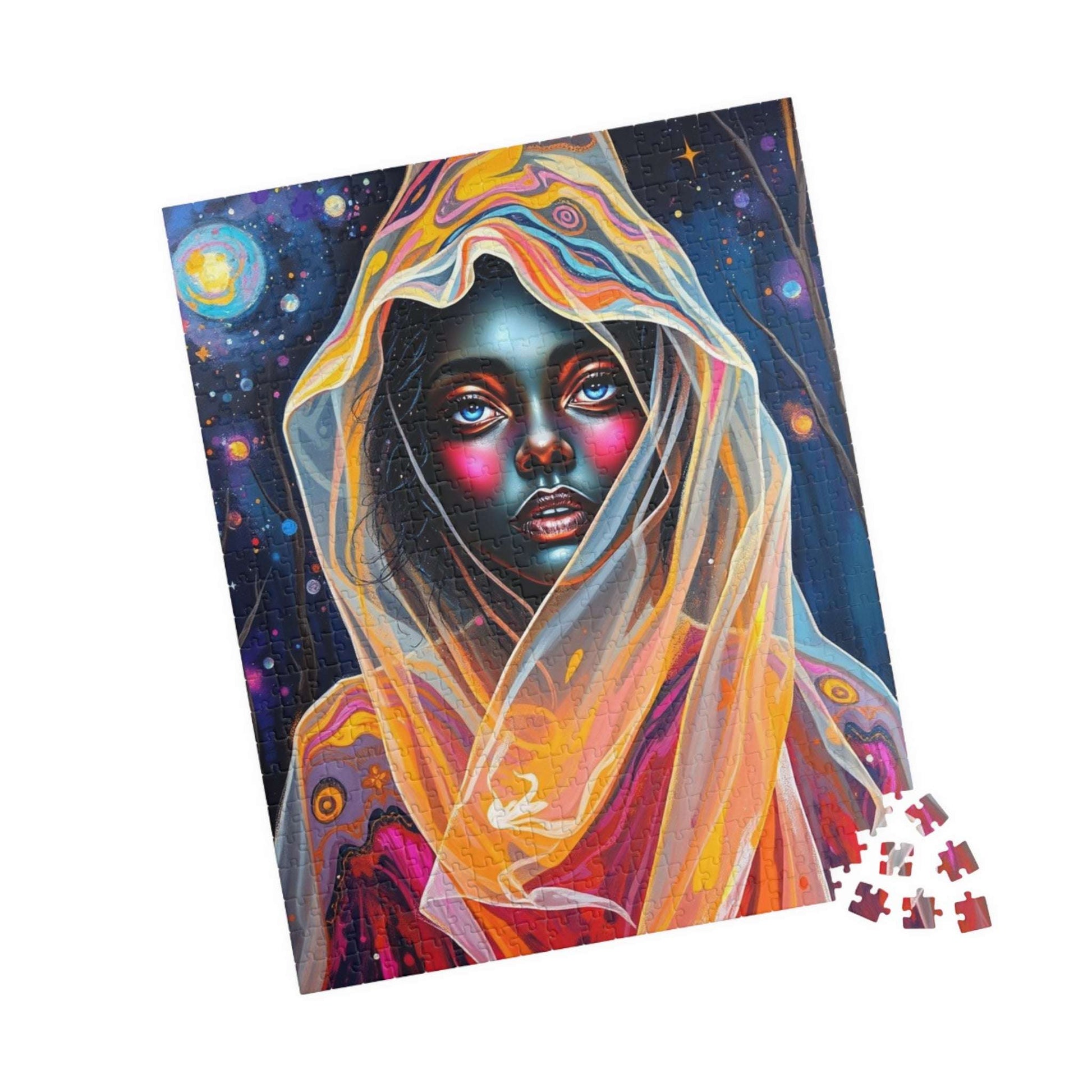 Mysterious Witch Portrait Puzzle, Mystical Night Woman 110, 252, 520, 1014-piece Jigsaw Game, Relaxation Gift for Art Lover, Home Activity Puzzle The Puzzle Chest