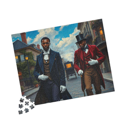 Gentlemen of the Promenade Jigsaw Puzzle for Adults - French Quarter Theme, Black Men Art 520 pcs (Horizontal) Puzzle The Puzzle Chest