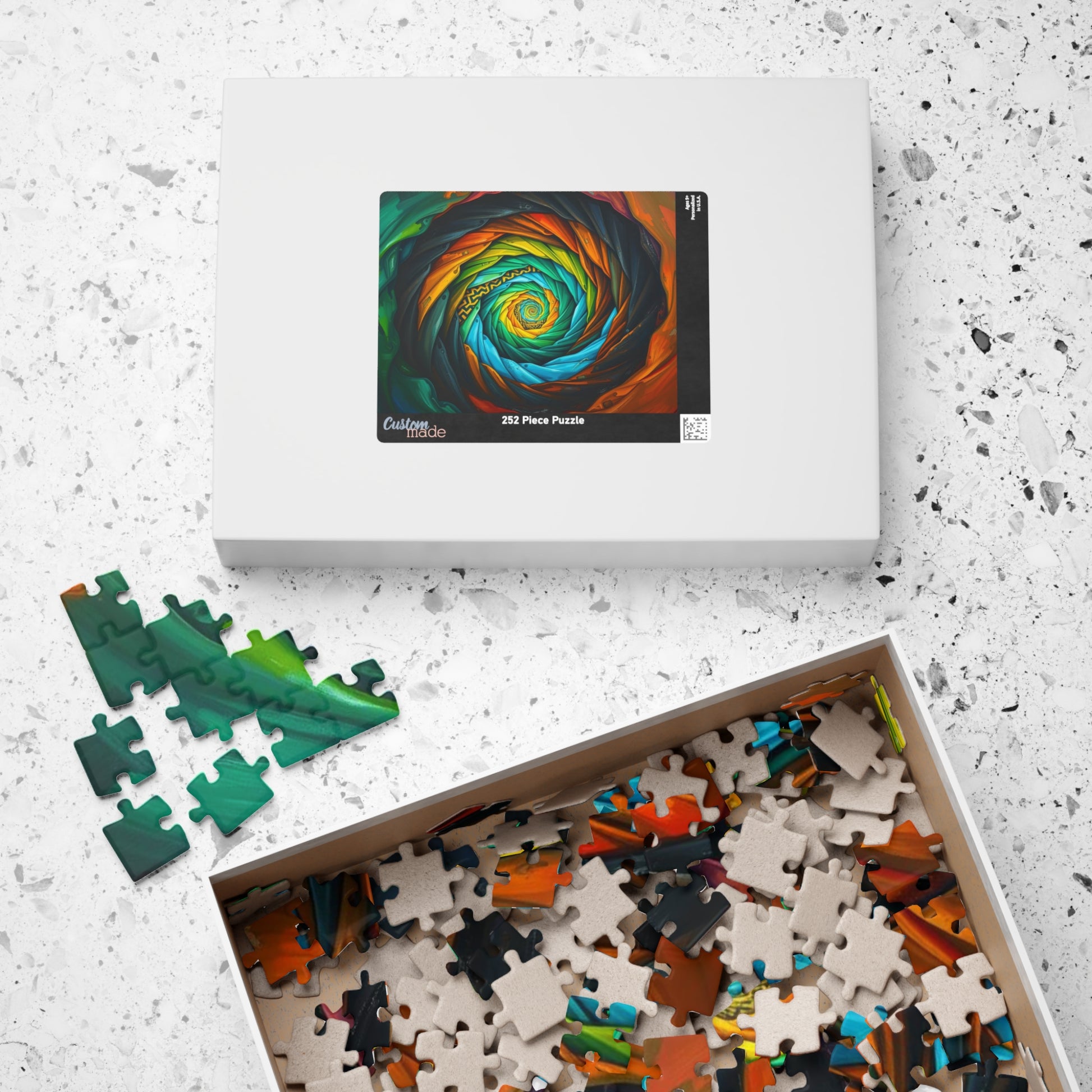 Colorful Abstract Spiral Jigsaw Puzzle, Vibrant Art Gift for Adult Puzzle Lovers, Home Entertainment, Thoughtful Gift, Brain Teaser Fun Puzzle The Puzzle Chest