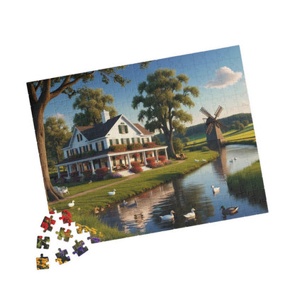 Quiet Farmstead Landscape Puzzle, Charming Summer Countryside Jigsaw Game for Family and Friends, Gift for Holidays Puzzle The Puzzle Chest