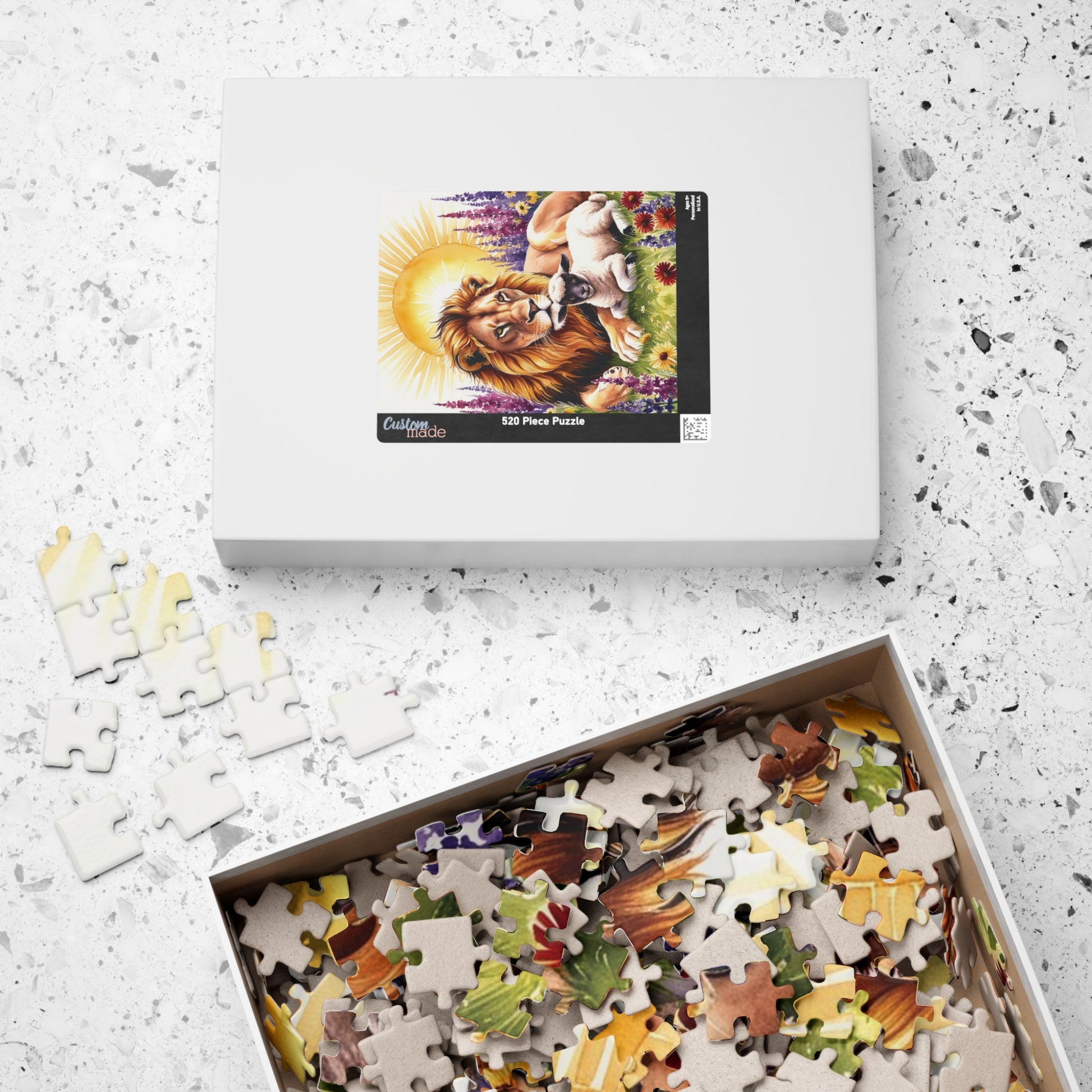 Lion and Lamb Jigsaw Puzzle Religious Themed Puzzle Meditation Activity Stress Relief Game Mindfulness Gift Easter Christmas, Enthusiasts Puzzle The Puzzle Chest