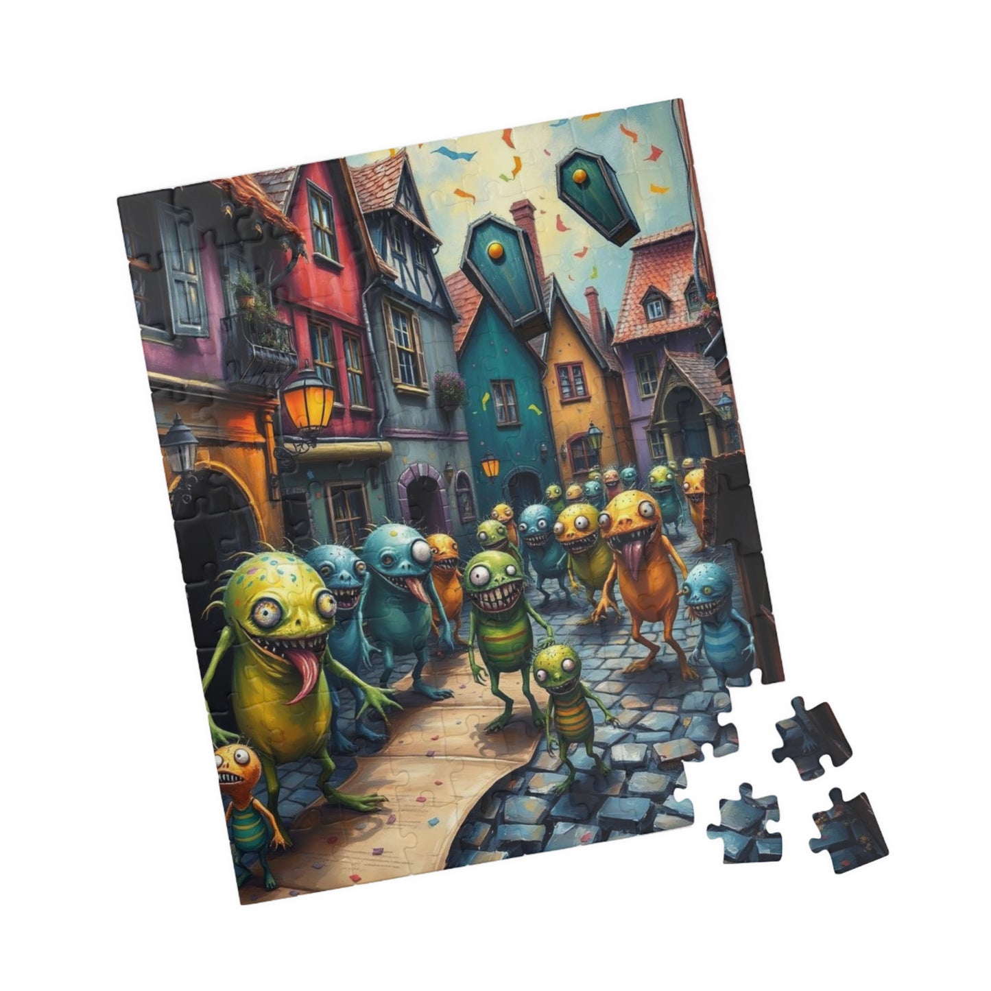 Midnight Parade Monster Puzzle, 110, 252, 520-piece Jigsaw for Fun Home Activity, Unique Gift for Adults, Family Game Night, Halloween
