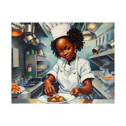 African American Chef Jigsaw Puzzle, Black Woman Cooking, Art Enthusiast Afrocentric Gift, Family Mindfulness Activity, Fun Brain Teaser