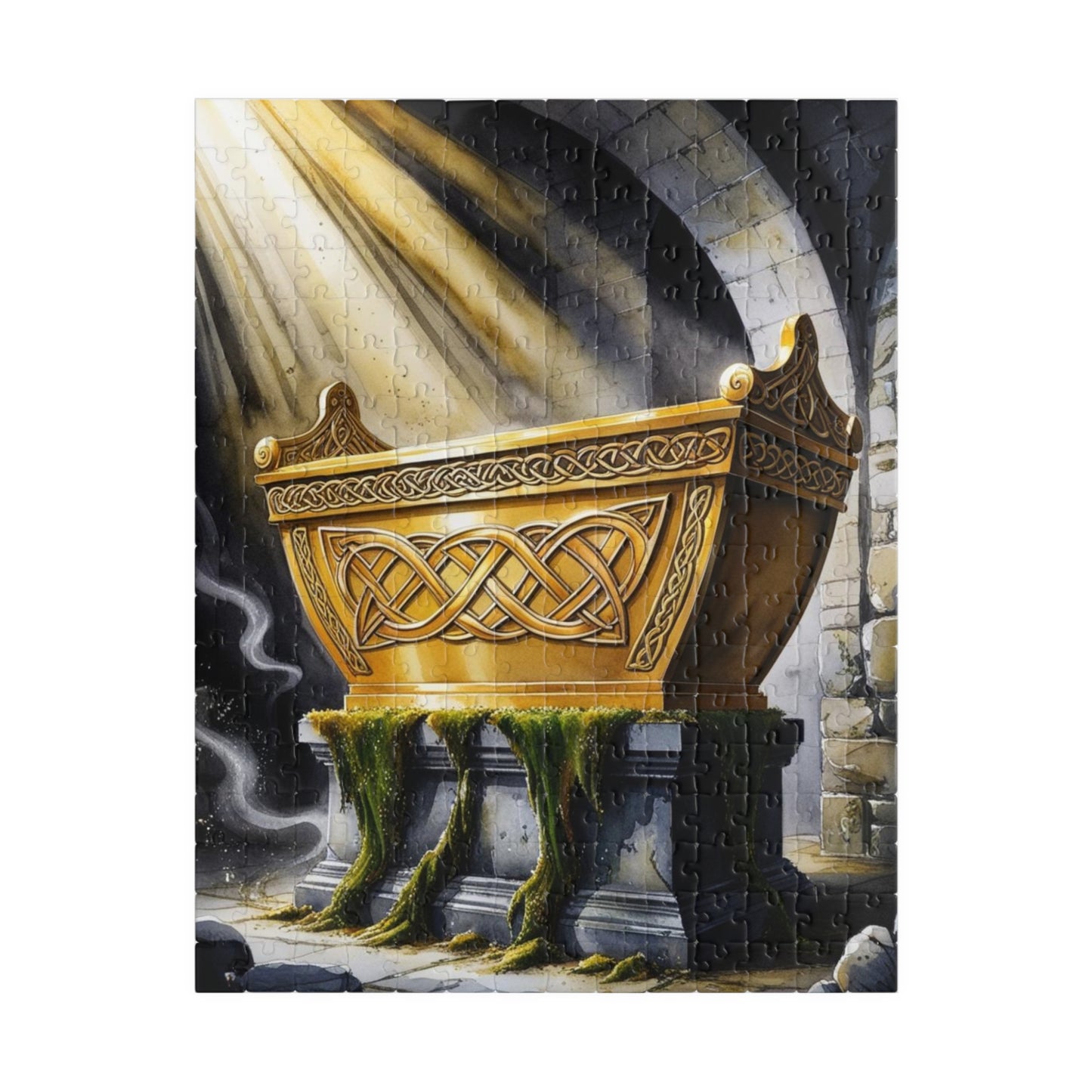 Religious Puzzle, Golden Ark Intricate Pattern Design, 520-Piece Jigsaw, Christian Home Decor, Divine Light Beam Art, Faith Based Gift 252 pcs (Vertical) Puzzle The Puzzle Chest