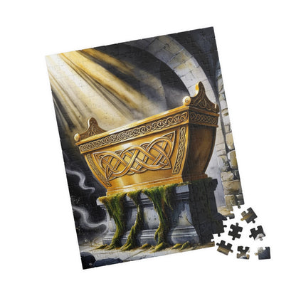 Religious Puzzle, Golden Ark Intricate Pattern Design, 520-Piece Jigsaw, Christian Home Decor, Divine Light Beam Art, Faith Based Gift Puzzle The Puzzle Chest