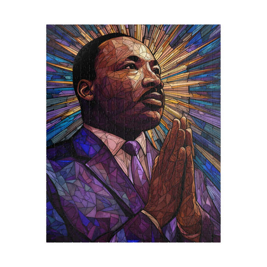 Afrocentric Black History Jigsaw Puzzle – Stained Glass Martin Luther King Jr. Puzzle, Civil Rights Movement Artwork, Inspirational African American Puzzle for Adults and Teens Puzzle The Puzzle Chest