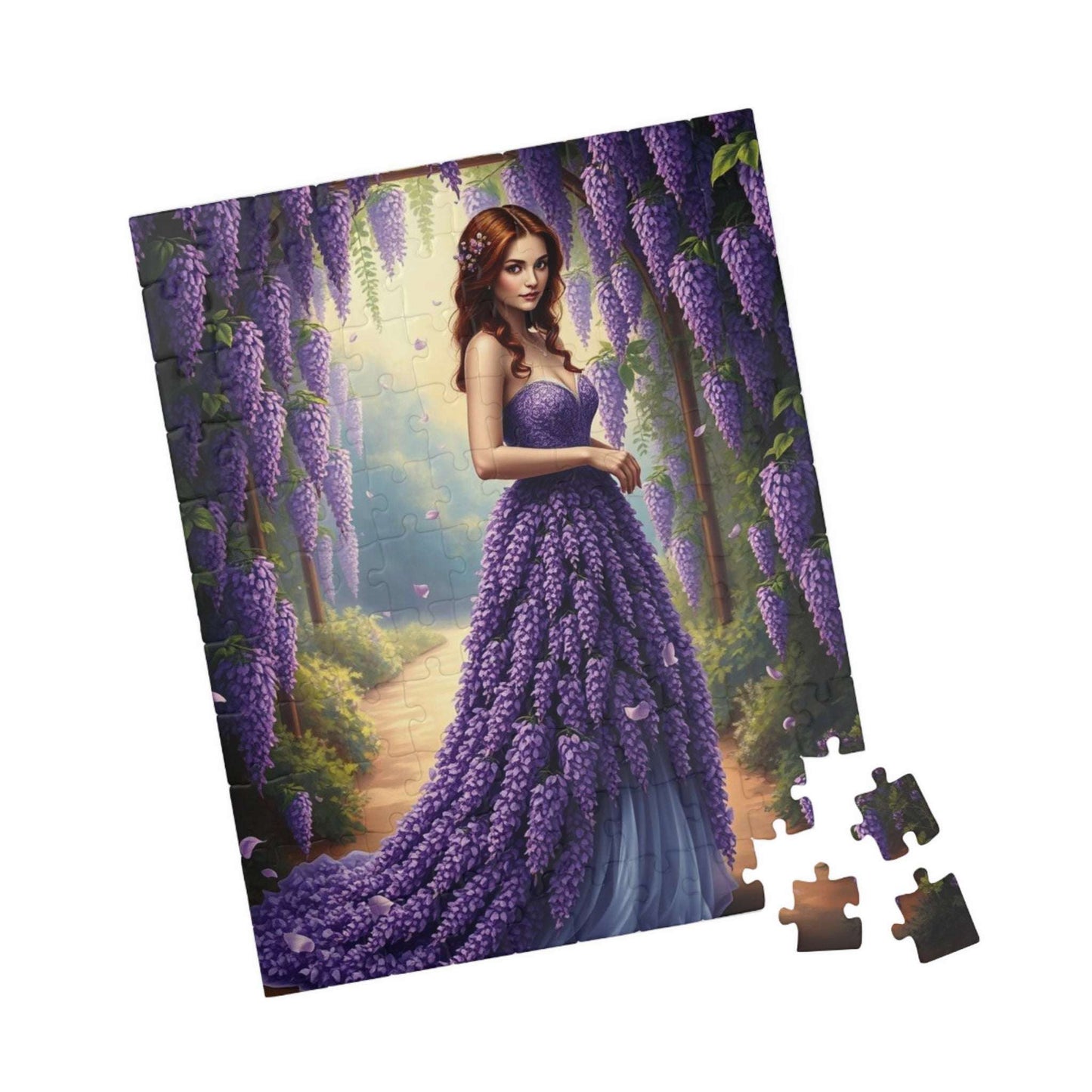 Lady of the Wisteria Arch - Dreamy Floral Garden Jigsaw Puzzle, Floral Puzzle Gift for Flower Lover