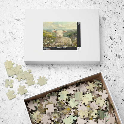Lamb in Wildflowers Puzzle | Sheep in Countryside Landscape | 110/252/520/1014-piece Puzzle The Puzzle Chest
