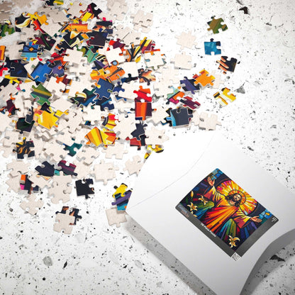 Radiant Jesus Puzzle - Colorful Religious Jigsaw, Inspirational Artwork Ideal Gift for Faith, Family Gatherings, and Spiritual Celebrations
