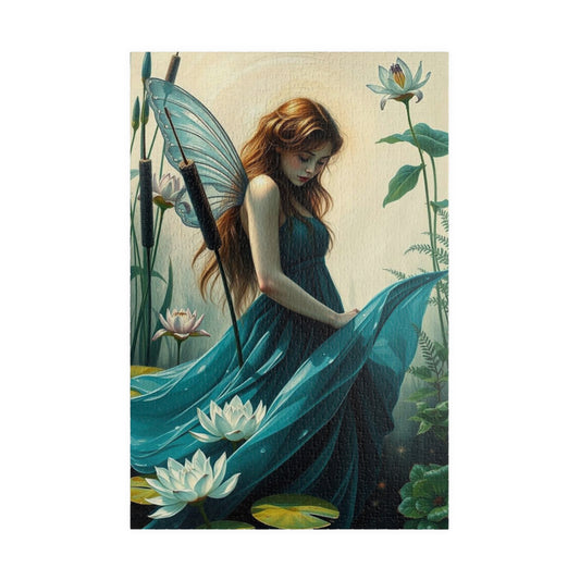 Lily Pond Secrets Fairy Puzzle, 110/252/520/1014-piece Fantasy Art Adult Jigsaw Game, Nature Lover Gift for Friend Holiday Birthday