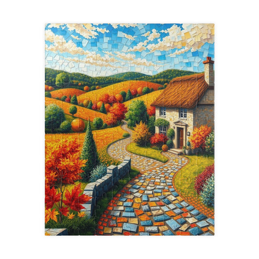 Autumn Landscape Mosaic Puzzle - 110/252/520/1014-Piece, Ideal for Family Game Night, Cozy Fall Decor, Nature Lover Gift, Relaxing Activity 110 pcs (Vertical) Puzzle The Puzzle Chest