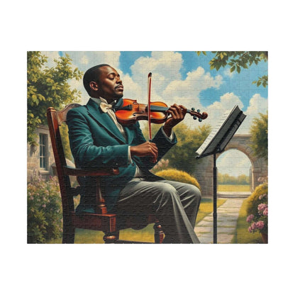 Black Victorian Musician Jigsaw Puzzle, Afrocentric Artwork Featuring Black Man Puzzle The Puzzle Chest