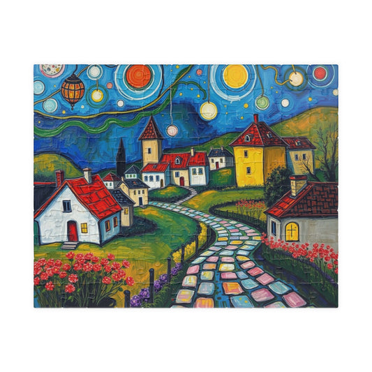 Whimsical Village Puzzle, 110, 252, 520, 1014-piece, Cozy Family Time Activity, Perfect Gift for Puzzle Lovers, Home Decor, Brain Teaser 110 pcs (Horizontal) The Puzzle Chest
