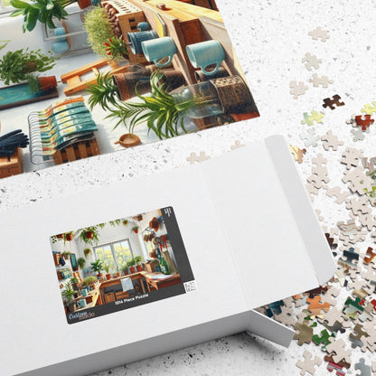 Bright Airy Garden Workshop Puzzle Featuring Wooden Crates, Hanging Plants and Whitewashed Walls, Gardening Lovers Jigsaw Game, Mindful Gift Puzzle The Puzzle Chest