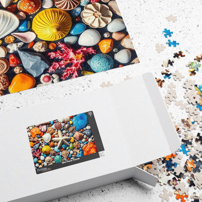 Coastal Keepsakes Jigsaw Puzzle - Seaside Treasure Summer Collage, Ocean-Themed Gift for Beach Lover, Friends, Family Game Brain Teaser Puzzle The Puzzle Chest