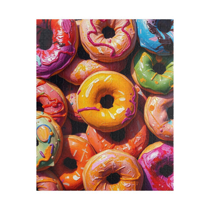 Chaotic Donuts Puzzle, Vibrant Sweets-Themed Jigsaw, Bright and Colorful Food Collage, Family Activity, Quiet Pastime, Foodie Puzzle Lover 520 pcs (Vertical) Puzzle The Puzzle Chest