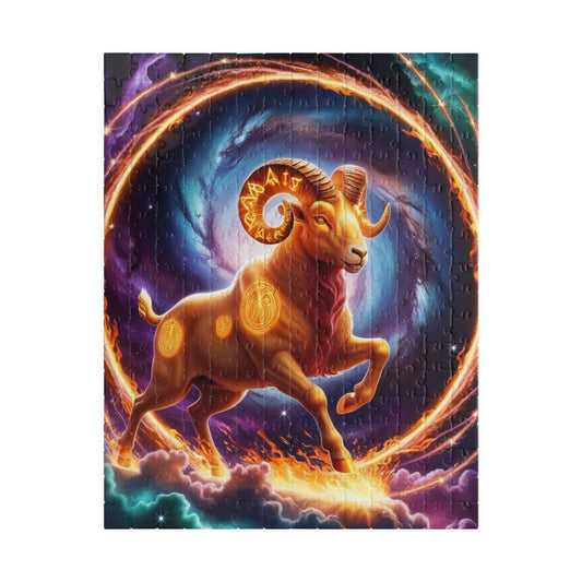 Astrological Ram Puzzle, Aries Zodiac Sign Jigsaw Game, Perfect Gift for Astrology Lover, Family Fun Brain Teaser, Unique Birthday Present 252 pcs (Vertical) Puzzle The Puzzle Chest