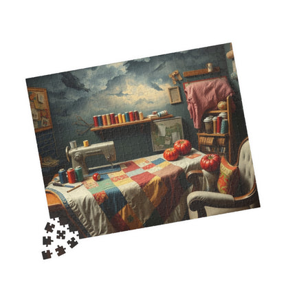 Cozy Sewing Room Jigsaw Puzzle, Quilting Studio DIY Jigsaw Game, 110-1014Piece Toy, Crafting Hobby Gift, Relaxing Fun Family Activity, Gift