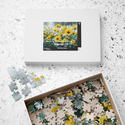 Sunflower Joy – Strength in Light Jigsaw Puzzle, Faith-Inspired Inspirational Gift, Christian Puzzle, Bible Verse Nehemiah 8:10 Puzzle The Puzzle Chest