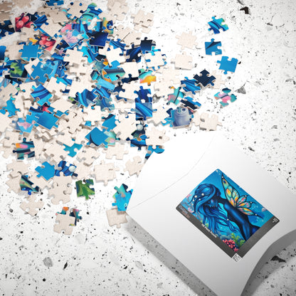 Mermaid Fairy Puzzle, Enchanting Jigsaw Game for All Ages, Gift for Puzzle Lover, Home Entertainment, Blue Art Piece, Mindfulness Activity