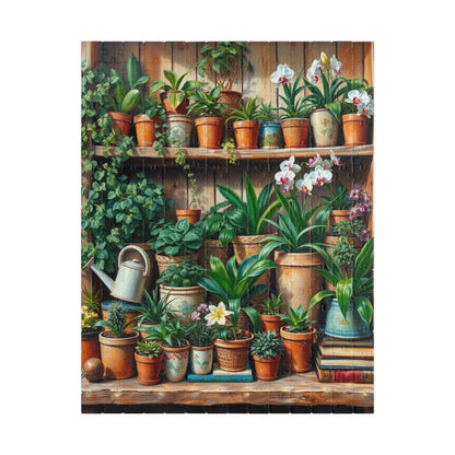 Botanical Garden Puzzle - Wooden Plant Shelf 110, 252, 520, 1014-piece | Nature Lover Gift, Family Activity, Botanical Art, Eco-Friendly Fun 252 pcs (Vertical) Puzzle The Puzzle Chest