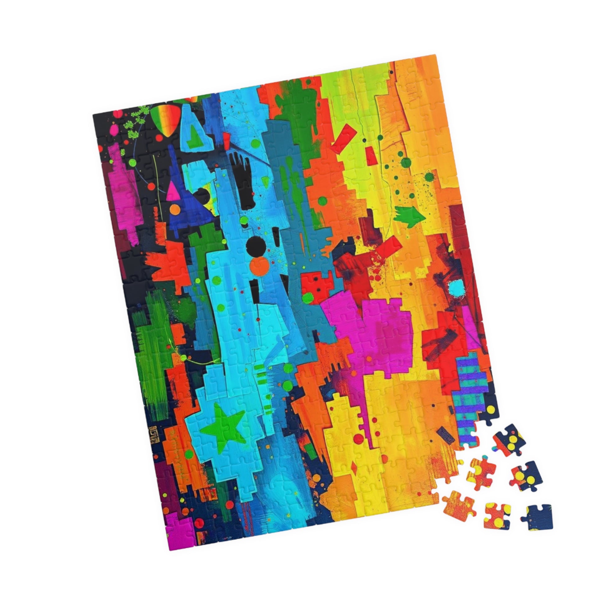 Vibrant Art Abstract Puzzle - Colorful Modern Art Jigsaw Puzzle for Adults Puzzle The Puzzle Chest