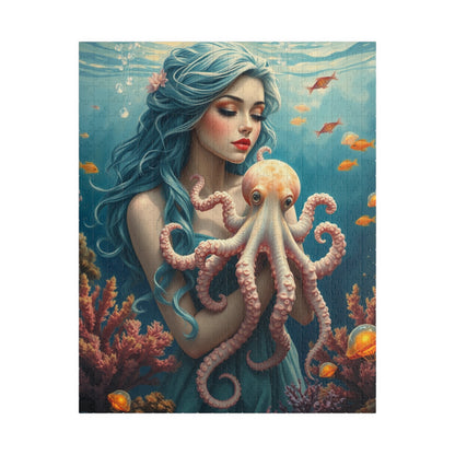 Mermaid and Octopus Puzzle | Art Puzzle for Sea Lovers, Unique Gift for Ocean Enthusiast and Friend, Fun Family Activity, Home Entertainment