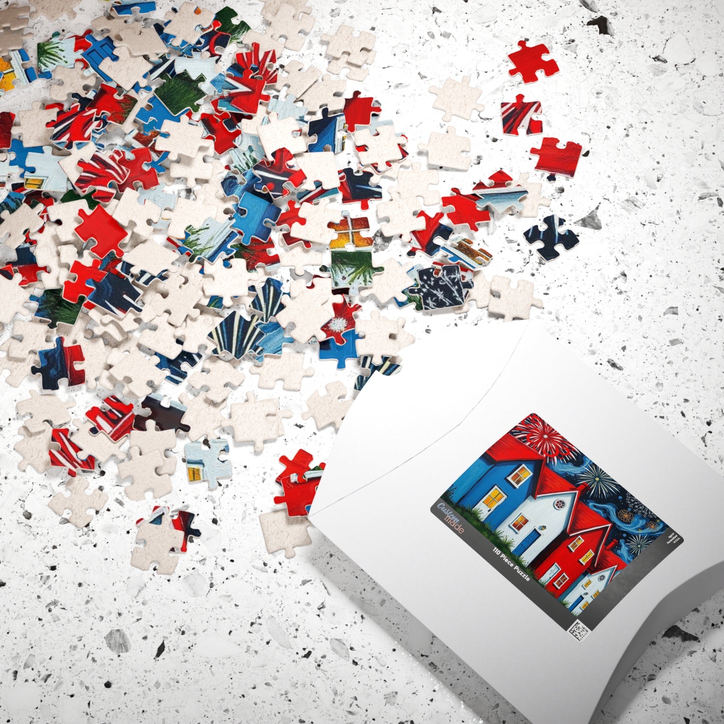 Fireworks Over America Jigsaw Puzzle, Festive Game with Colorful Fireworks for Family Game Night, Holiday Gift, Home Décor, Fun Activity Puzzle The Puzzle Chest