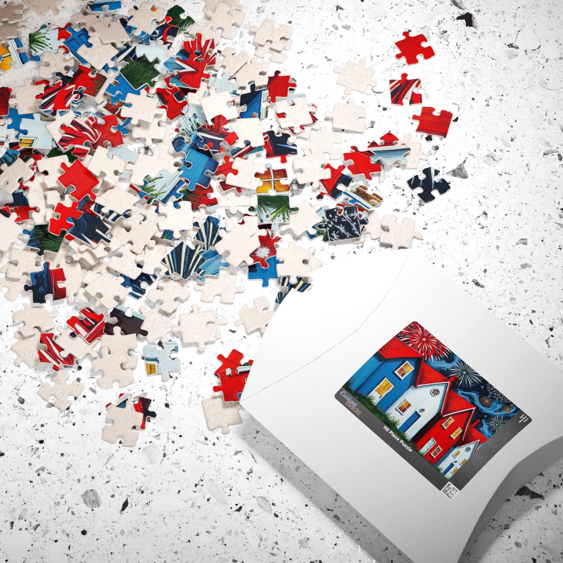 Fireworks Over America Jigsaw Puzzle, Festive Game with Colorful Fireworks for Family Game Night, Holiday Gift, Home Décor, Fun Activity Puzzle The Puzzle Chest