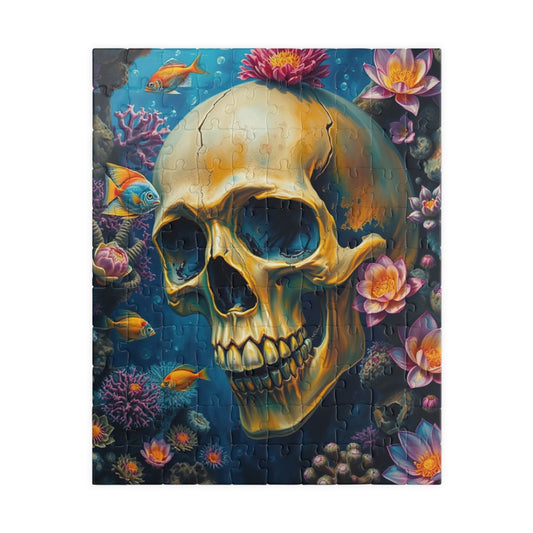 Skull Ocean Puzzle, Unique Skull Artwork, 110-1014 Piece Gothic Adult Jigsaw Game, Gift for Puzzle Enthusiast, Perfect Home Entertainment 110 pcs (Vertical) Puzzle The Puzzle Chest