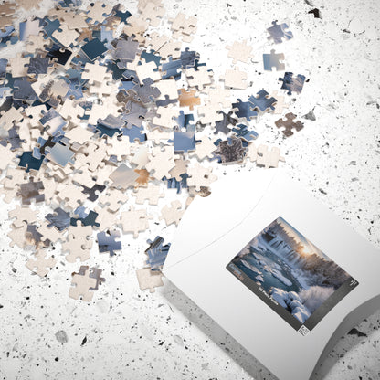 Niagara Falls Winter Landscape Puzzle, 110-1014 Piece, Famous Historical Landmark Jigsaw Game, Creative Activity for Puzzle Lover, Giftable Puzzle The Puzzle Chest