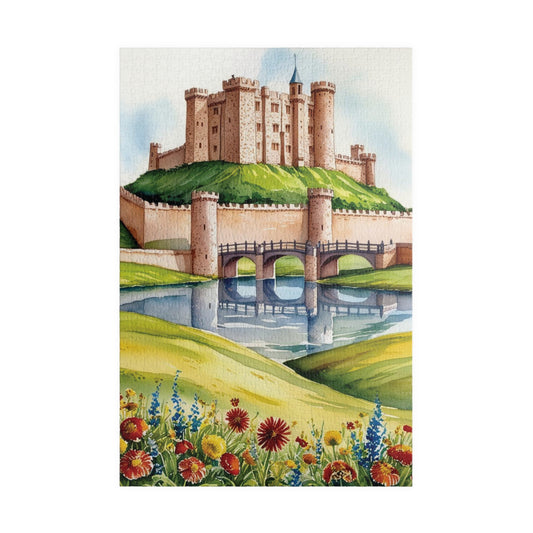 Enchanted Castle Landscape Jigsaw Puzzle, Rolling Hills and Fairytale Fortress, Ideal Gift for Medieval Art Enthusiast, Staycation Activity 1014 pcs (Vertical) Puzzle The Puzzle Chest