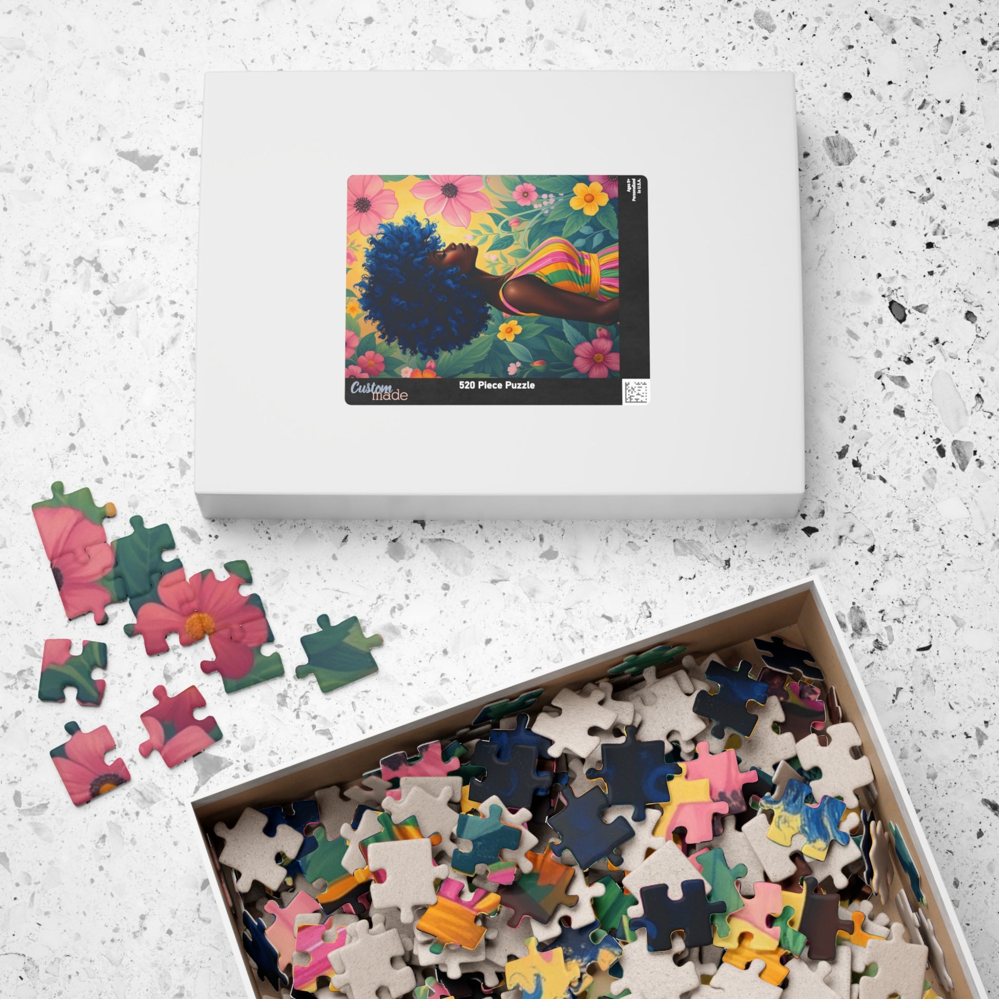 Colorful Floral Afrocentric Puzzle, African American Woman, Black Art-Inspired Game for Families, Gift for Puzzle Lover, Brain Teaser Puzzle The Puzzle Chest