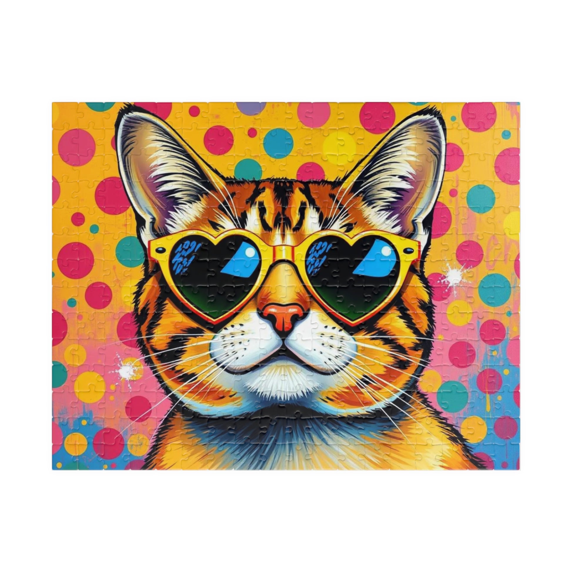 Pop Art Cat Puzzle - Fun Colorful Animal Art Jigsaw for Puzzle Lover, Family Game Night, Gift for Cat Owner, Creative Home Entertainment 252 pcs (Horizontal) Puzzle The Puzzle Chest