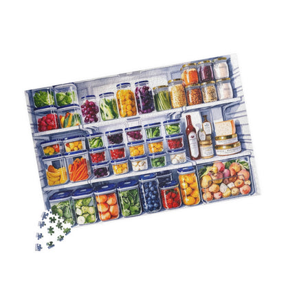 Refrigerator Jigsaw Puzzle, Kitchen Fridge Home Decor Framed Wall Art, Game Night Family Activity, Foodie Enthusiasts Puzzle Lovers Puzzle The Puzzle Chest
