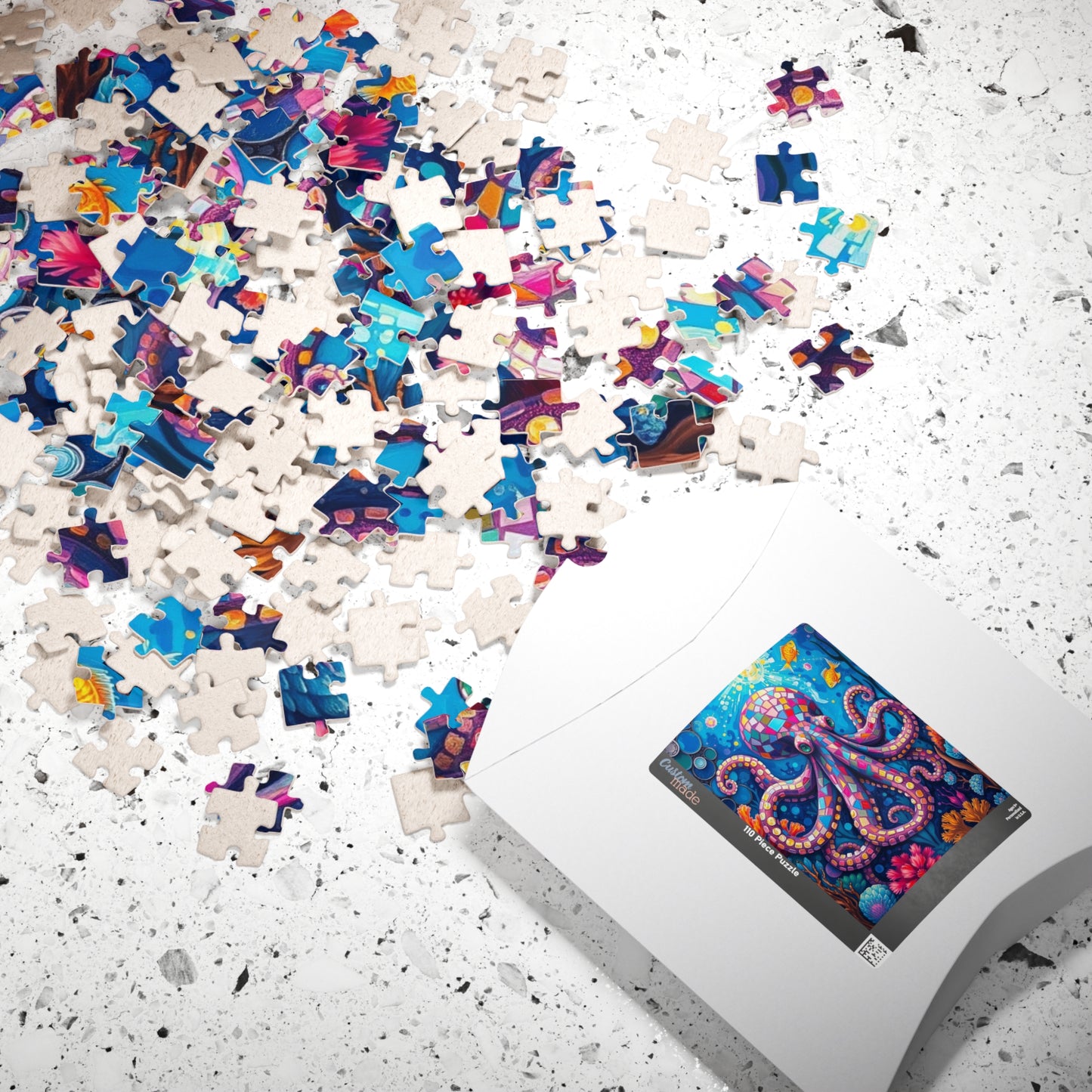 Mosaic Octopus Deep Sea Puzzle, Ocean-Themed Coral Reef and Fish Scene, Vibrant Marine Jigsaw Game for Adults and Teens, Ocean Lover Gift Puzzle The Puzzle Chest
