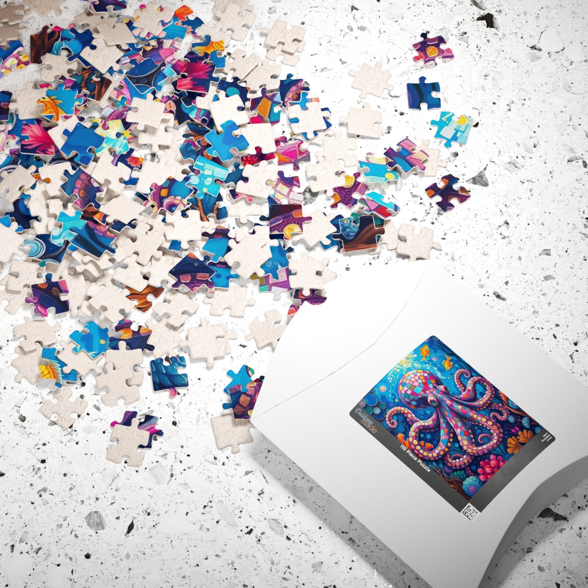 Mosaic Octopus Deep Sea Puzzle, Ocean-Themed Coral Reef and Fish Scene, Vibrant Marine Jigsaw Game for Adults and Teens, Ocean Lover Gift Puzzle The Puzzle Chest