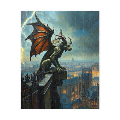 Mythical Creature Jigsaw Puzzle - Gothic Gargoyle Design, Fantasy Home Decor, Gift for Puzzle Lovers, Halloween Activities Brain Teaser 110 pcs (Vertical) Puzzle The Puzzle Chest