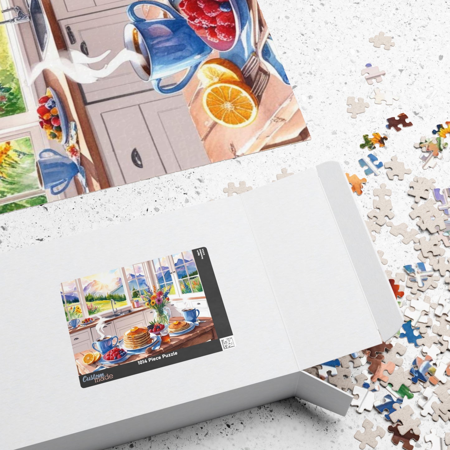 Breakfast Spread Foodie Jigsaw Puzzle, Country Mountain Background, Kitchen Decor, Home Entertainment, Puzzle Lover Gift for Friend Puzzle The Puzzle Chest
