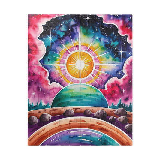Galactic Sunrise Jigsaw Puzzle, Space Themed Puzzle with Stars Nebulae and Asteroids, Family Game Night Activity, Puzzle Enthusiast Hobbyist 110 pcs (Vertical) Puzzle The Puzzle Chest