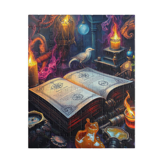 Cursed Ink Ritual - Mystical Spellbook Puzzle, Enchanting Halloween Jigsaw for Puzzle Lover Gothic Gift for Friend, Game Night, Brain Teaser