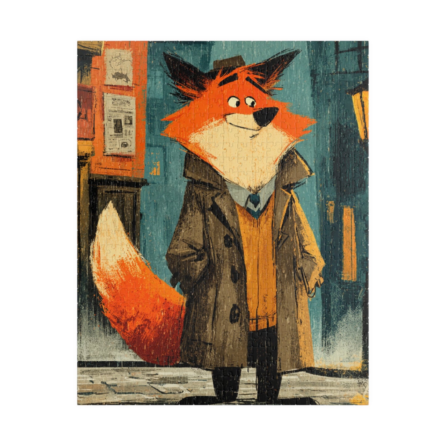 Fox Detective Jigsaw Puzzle - Animal Theme Game, Perfect for Family Fun, Gift for Kids, Cozy Nights, Game Night, Gift Puzzle The Puzzle Chest