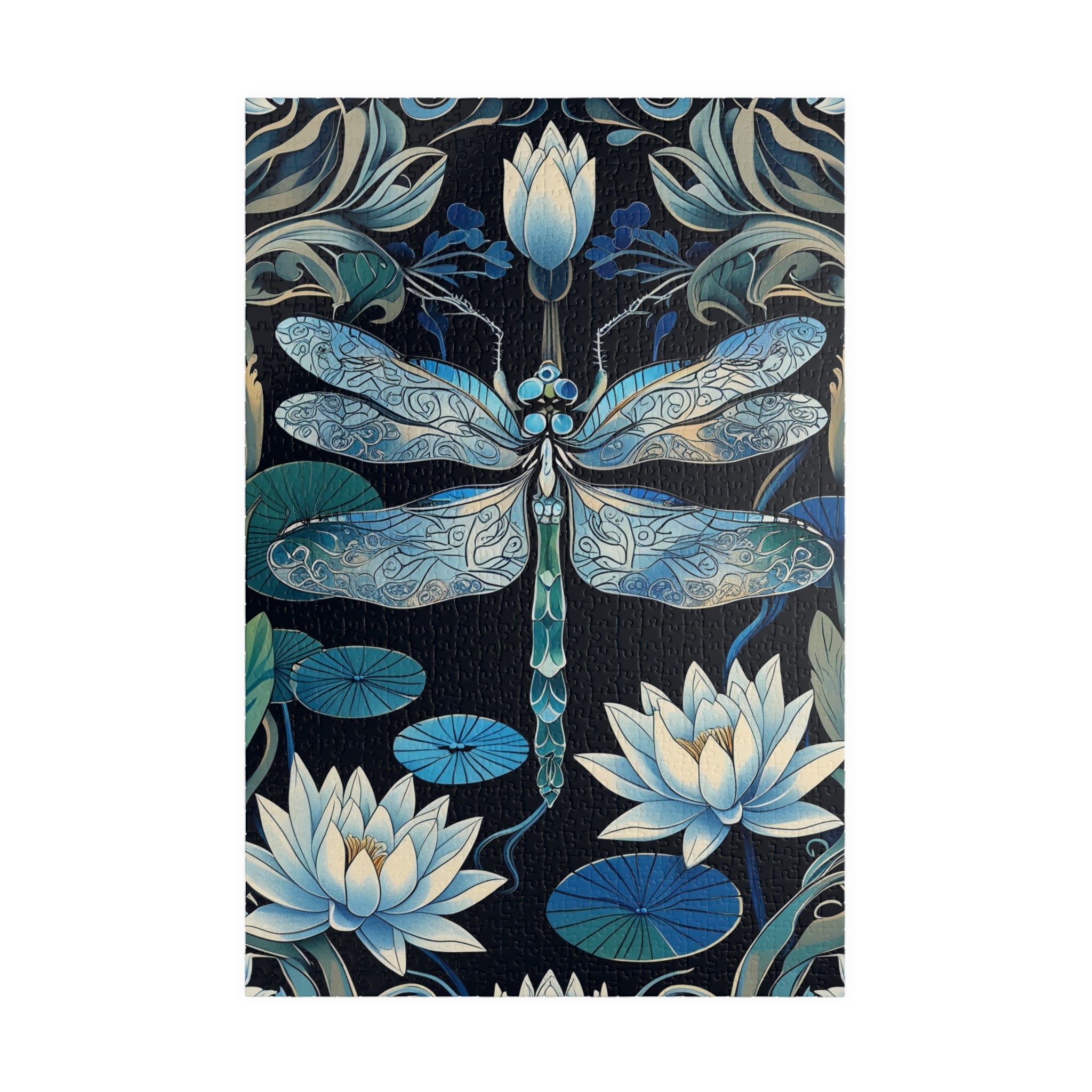 Vintage Dragonfly Jigsaw Puzzle Gifted, Nature-Themed Floral