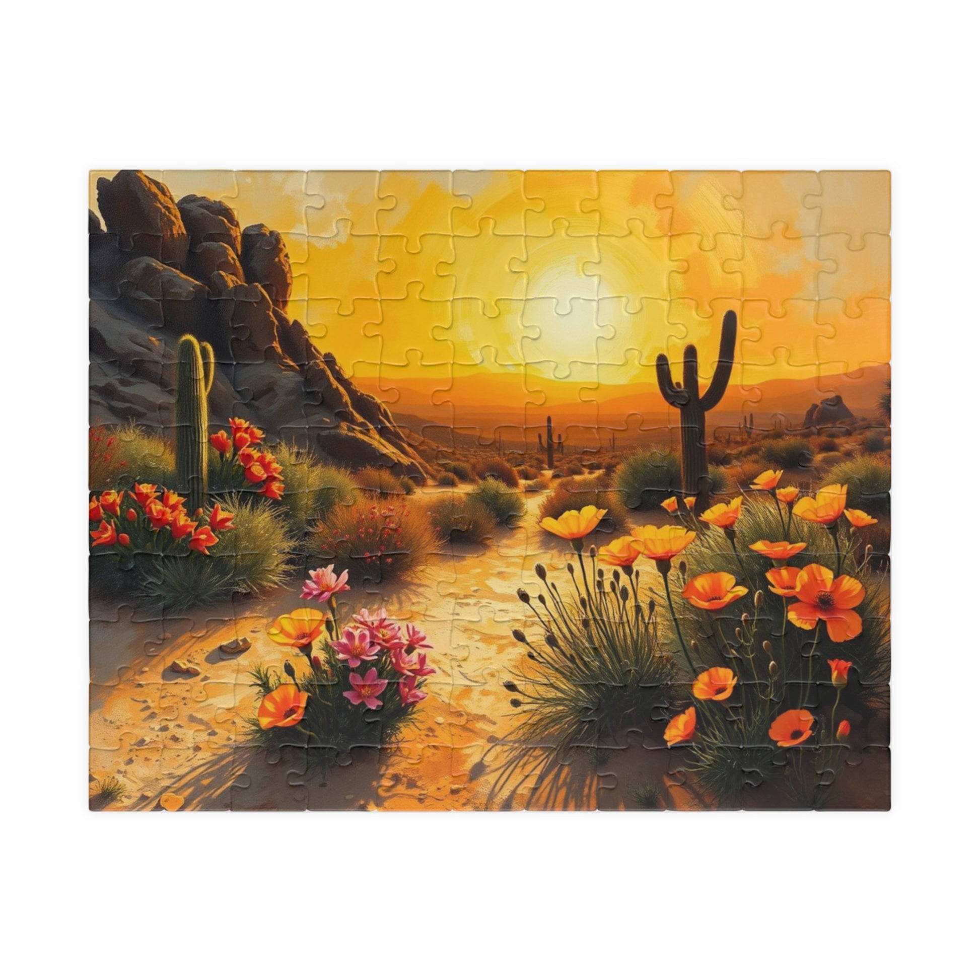 Desert Sunset Puzzle, Landscape Jigsaw Game, Quiet Home Activity, Gift for Nature Lover, Family or Solo Fun, Holiday or Birthday Present 110 pcs (Horizontal) Puzzle The Puzzle Chest